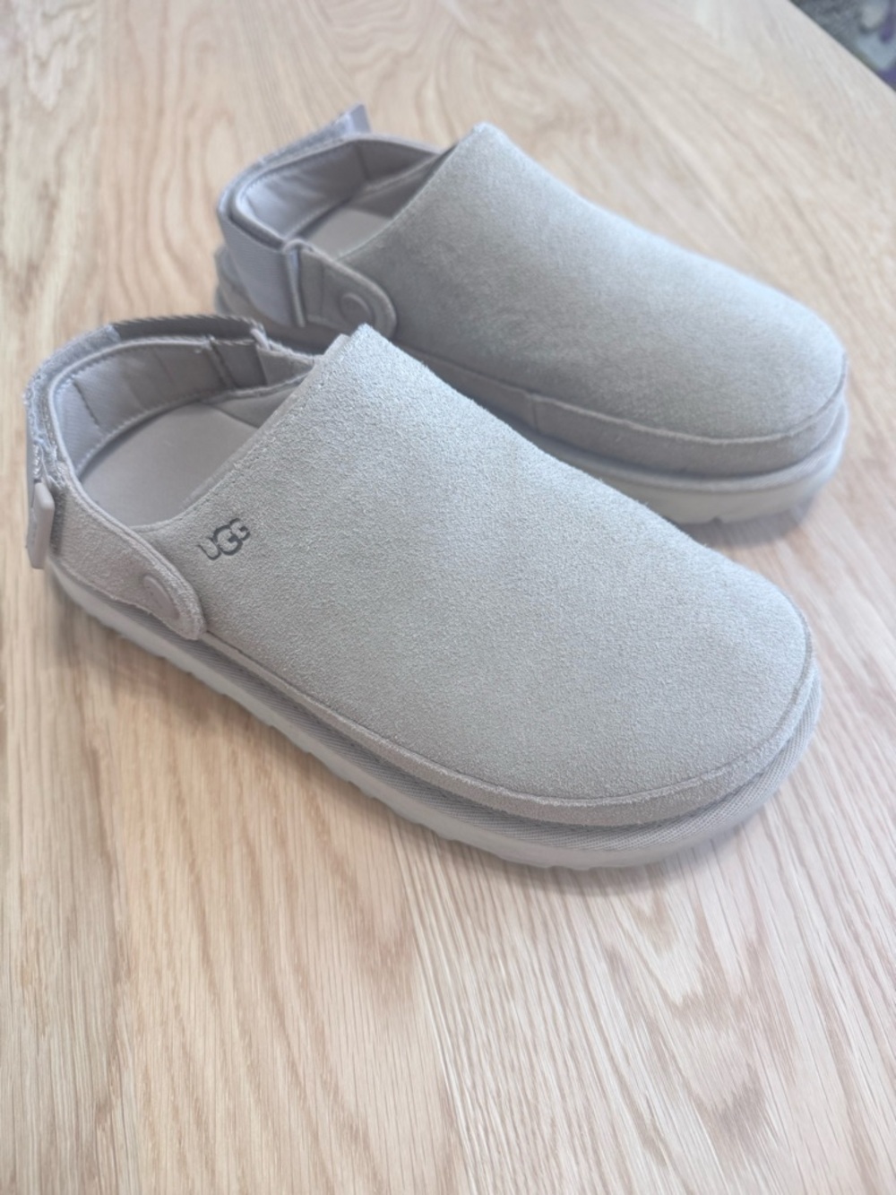 UGG Women's Slip-On Suede Clog in Light Beige